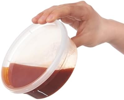[240Set-8oz] Plastic Deli Food Storage Containers With Lids Disposable Clear Small Togo Jars Bowls For Soup, Meal Prep, Slime | BPA Free | Stackable | Leakproof | Microwave | Dishwasher | Freezer Safe
