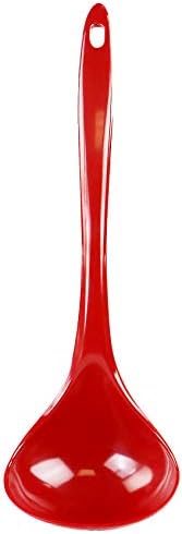 Reston Lloyd Melamine Soup Ladle Kitchen Utensil, Premium Quality Utensil with Heat Resistant Ergonomic Handle, Durable BPA-Free Plastic, 10.5 inch long, 6pc Set, Red