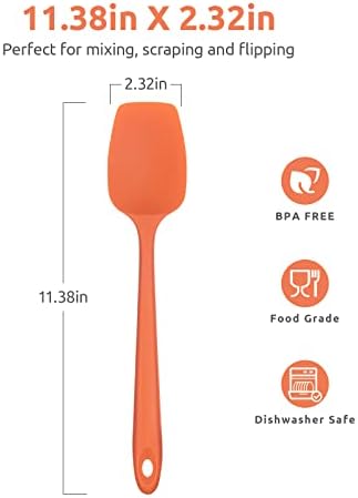U-Taste Silicone Spoon Spatula, 600°F High Temp Spoonula, 11.38", Orange