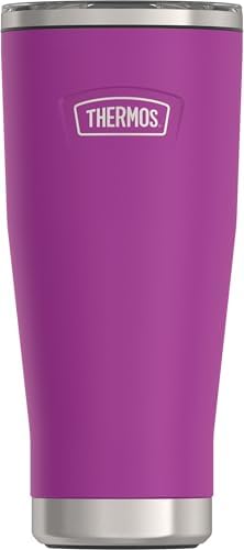 THERMOS ICON SERIES, Stainless Steel Tumbler with Slide Lock, 18 Ounce, Plum