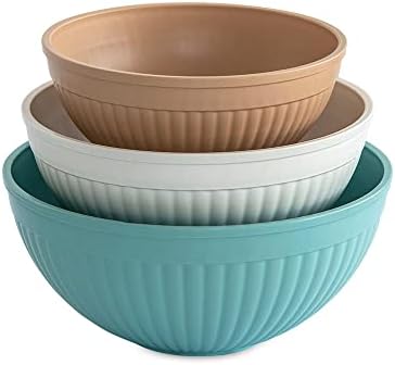 Nordic Ware Prep and Serve Mixing Bowls Set, 3-Piece, Earth-Tones