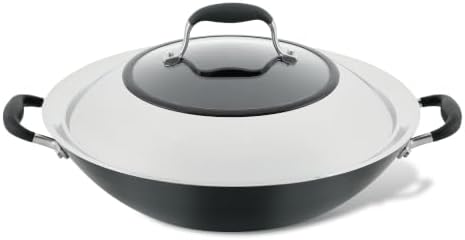 Anolon Advanced Home Hard-Anodized Nonstick Wok with Lid, 14-Inch, Onyx