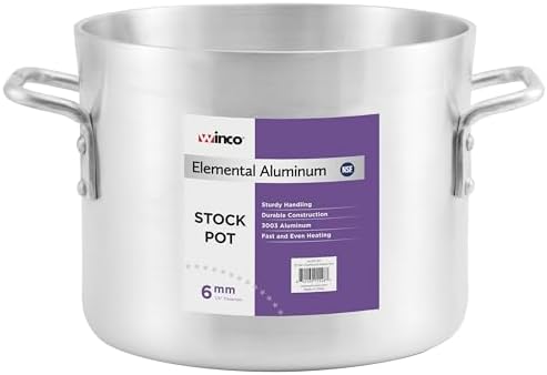 Winco 6.0mm Aluminum Stock Pot, 12-Quart