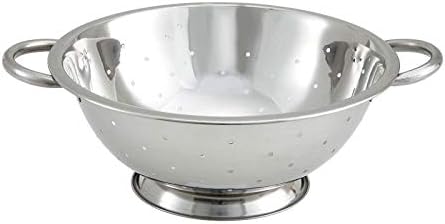 Winco Colander with Base, 5-Quart, Stainless Steel