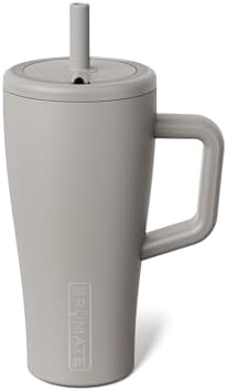BrüMate Era 20 oz Tumbler with Handle and Straw | 100% Leakproof Insulated Tumbler with Lid and Straw | Made of Stainless Steel | Cup Holder Friendly Base | 20oz (Mocha)