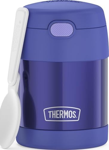 THERMOS FUNTAINER Kids Food Jar with Spoon, 10oz, Purple