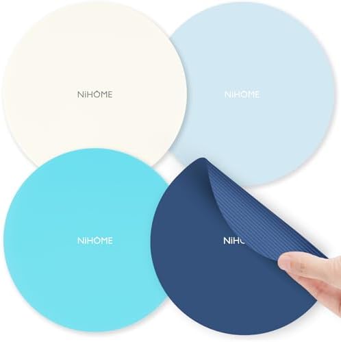 NiHome Silicone Jar Opener Gripper Pads, 6 In for Seniors, Ocean Color, 4PC