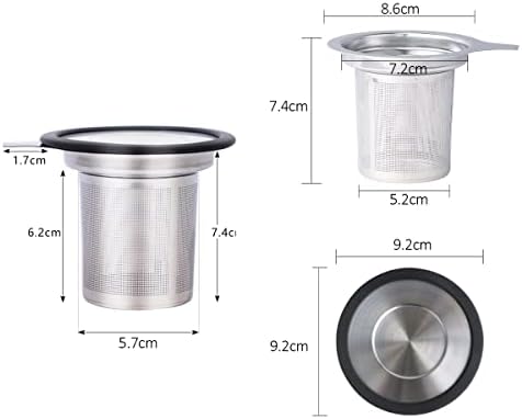 Tea Infuser, Extra Fine Mesh Tea Strainer with Silicone Lid, 304 Stainless Steel Tea Infusers for Loose Tea, Tea Steeper Basket Filter for Teapot, Mug, Cup