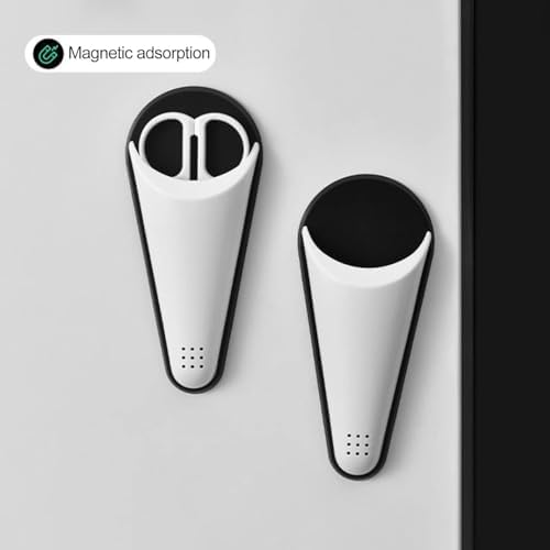 Scissor Holder with Magnetic Adsorption & Draining Holes Design, Detachable Refrigerator Scissors Storage Box Scissor Organizer for Kitchen Organization Scissor Block without Scissor Black(2pcs)