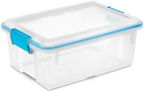Sterilite Gasket Storage Box with Lids for Home & Office, 12 Quart, 18-Pack