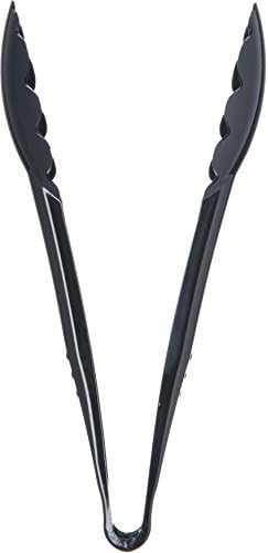 Carlisle FoodService Products 470903 Carly Salad Tong, 9" Utility Tong, Black, 12 Pack