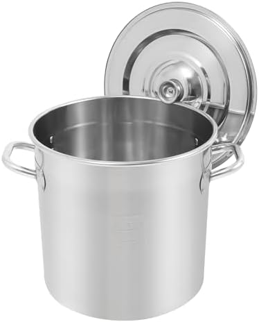 22 Quart 304 Stainless Steel Stockpot Commercial Large Stock Pot with Lid & Handles, Cookware Soup Pot for Boiling Cooking Stew, Induction Cooking Pot for Home Restaurant Hotel (21L/22Qt)