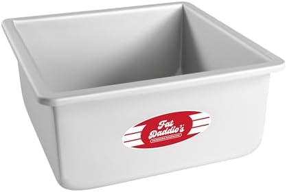 Fat Daddio's Anodized Aluminum Square Cake Pan, 8 x 4 Inch
