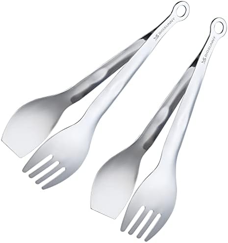 MSY BIGSUNNY 9 Inch Serving Tongs, Stainless Steel Metal Tongs for Cooking, Barbecue, Grilling, Buffet - Set of 2, Silver