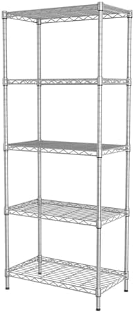 SINGAYE 5 Metal Shelves Wire Shelving Storage Shelf Adjustable Unit Pantry