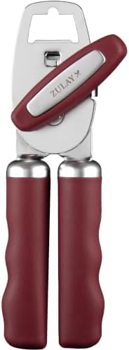 Zulay Kitchen Manual Can Opener Heavy Duty Patented Stainless Steel, Wine
