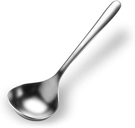 18/8 Stainless Steel Deep Pho Noodle Spoons Big Soup Spoon Large Serving Spoon Mini Ladle-7.9inch