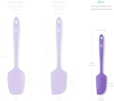DI ORO Mini Silicone Spatula - Jar Scraper, 600F Heat Resistant, Lavender