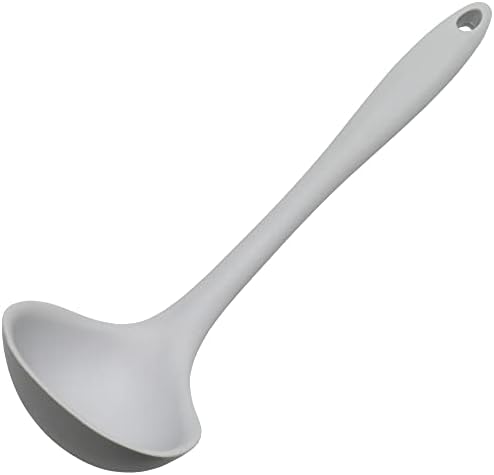 Chef Craft Premium Silicone Cooking Ladle, 11.25 inch, Gray