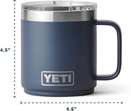 YETI Rambler 10 oz Ceramic Lined Stackable Mug, Vacuum Insulated, Stainless Steel with MagSlider Lid, Pampa Green