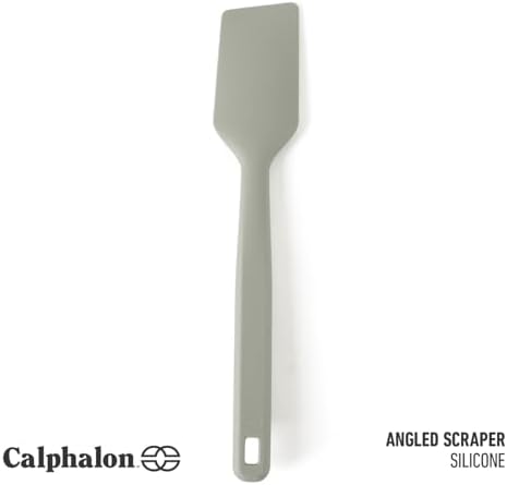 Calphalon Prime Silicone Scraper, Flexible Kitchen Scraper Spatula for Baking, Mixing & Nonstick Cookware, Heat-Resistant Durable Scraping Tool with Ergonomic Handle, Taupe