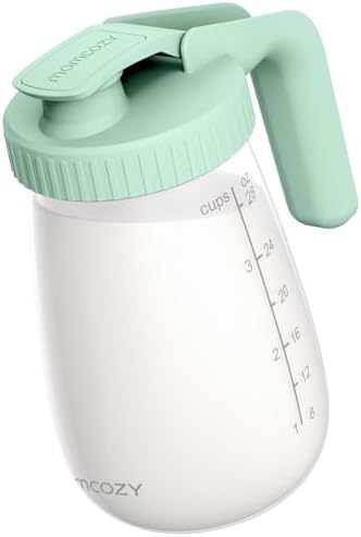Momcozy Breast Milk Pitcher, Glass Storage Container Wide Mouth, 32oz Green