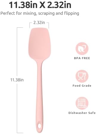 U-Taste Silicone Spoon Spatula, 600°F High Temp Spoonula, 11.38", Pink