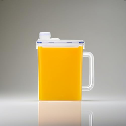 LocknLock Aqua Fridge Door Water Jug | Clear Pitcher | BPA Free Plastic Pitcher with Lid | 1 Gallon Pitcher with Lid for Water, Juice, Tea & More Beverages, Clear