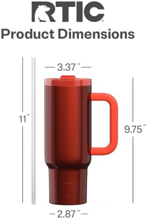 RTIC 30oz Road Trip Tumbler, Insulated, Ceramic Lined, Persimmon Metallic
