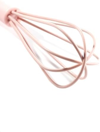 Mini Whisks 6 inch silica gel Whisk, Hand Egg Mixer for Flour Cake Egg, Kitchen Cooking Baking Use Whisk (pink)