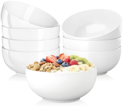 Quatish Cereal Bowls Set of 8, 24 OZ Soup Bowl, Durable Ceramic Bowls