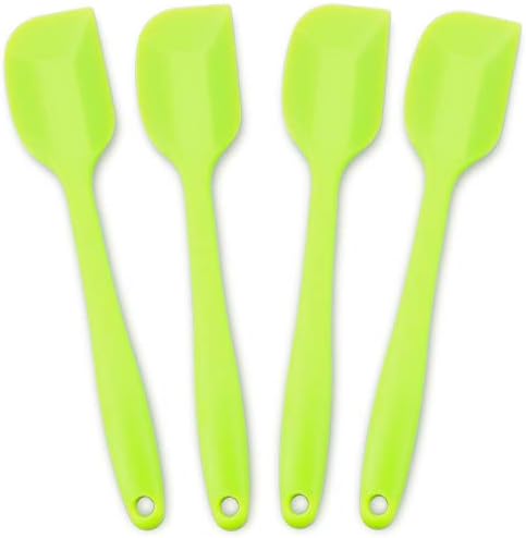 4-Piece Silicone Spatula Set with Stainless Steel Core, Green