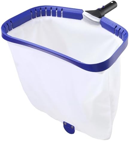 Heavy Duty Deep Bag Pool Skimmer Net, Professional Pool Leaf Rake with Fine Nylon Mesh & Sturdy Aluminum Frame, Fast Debris Removal for Inground & Above Ground Pools and Ponds, No Pole