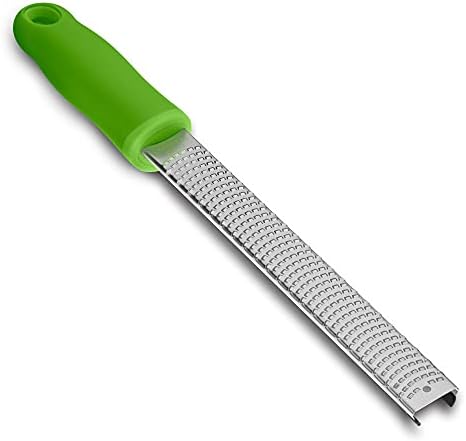 8-Inch Lemon Zester & Cheese Grater, 18/8 Stainless Steel, Green