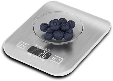 Mini Digital Scale 10kg/22lb, Kitchen Scale, Food Scale, Coffee Scale, 6Units, Auto Off, Tare, Stainless Steel, complimentary Battery, Easy to Store