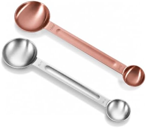 2Pcs Double Sided Measuring Spoon, 1 Tsp (5ml) & 1 Tbsp (15ml)