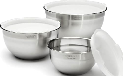 Cuisinart Mixing Bowl Set, Nesting Bowls, Stainless Steel, 3-Piece