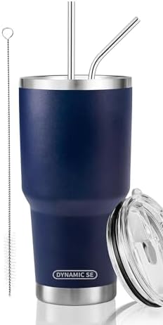 D·S 30 oz Navy Tumbler Double Wall Vacuum Insulated Travel Coffee Mug