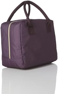Fit & Fresh Bloomington Lunch Bag for Women - Insulated Large Lunch Box for Work with Containers, Leak-Resistant, Stain-Resistant, Zipper Closure, Plum Stripe (Pack of 4)