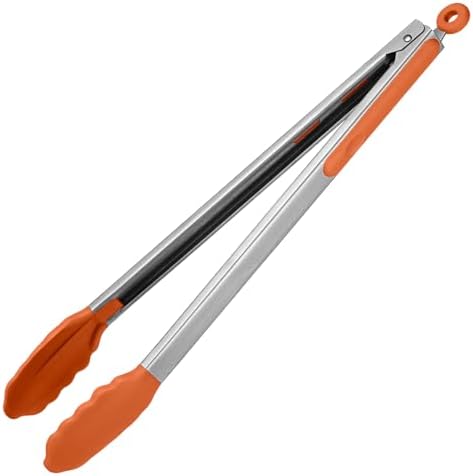 U-Taste Kitchen Tong for Cooking, 600ºF Heat-Resistant Silicon, 16in/Orange