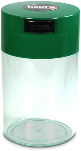 Tightvac Press-Seal Vacuum Airtight Smell Proof Container, D Green & Clear