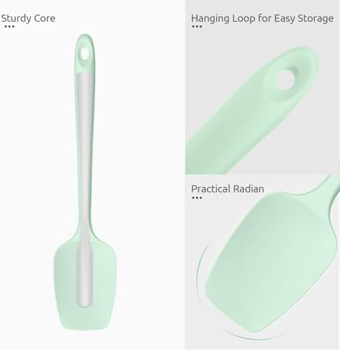 U-Taste Silicone Spoon Spatula, 600°F High Temp Scoop, 11.38", Mint Green