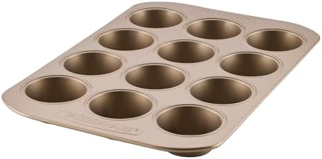 Farberware Nonstick Muffin Pan, 12-Cup Cupcake Pan, Mocha Baking Pan