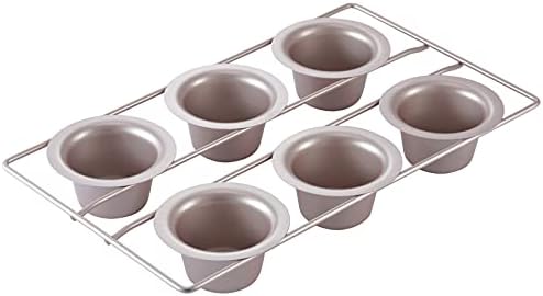 CHEFMADE Popover Cake Pan, 6-Cavity Non-Stick Yorkshire Muffin Cupcake Pan Bakeware for Oven Baking (Champagne Gold)