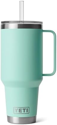 YETI Rambler 42 oz Tumbler with Handle and Straw Lid, Travel Mug Water Tumbler, Vacuum Insulated Cup with Handle, Stainless Steel, Seafoam