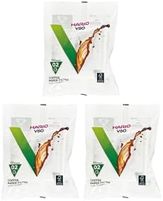 Hario V60 Paper Coffee Filter, Size 02, White, 300ct