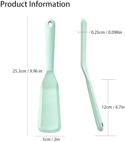 【2 Pack】Kunovo Small Spatula for Nonstick Cookware Mini Spatulas for kitchen Use,Heat-Resistant Silicone Thin Spatula Cooking Baking (2 Pack-Blue)