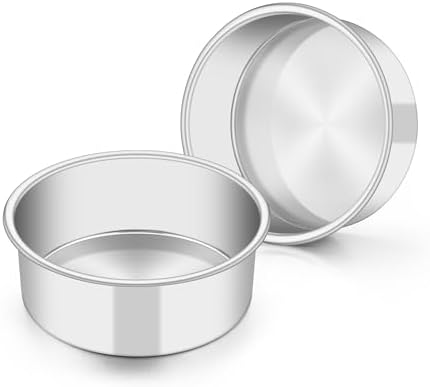TeamFar 5 Inch Cake Pan Set of 2, Stainless Steel Layer Cake Baking Pan