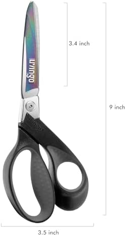 LIVINGO 9" Heavy Duty all Purpose Stainless Steel Scissors, (Grey/Black)