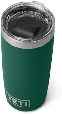 YETI Rambler 10 oz Tumbler, Stainless Steel, Vacuum Insulated with MagSlider Lid, Black Forest Green